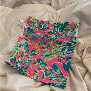 Lilly Pulitzer bright Colorful Drawstring cloth Bag purse